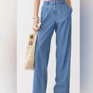 J. Crew Capeside Lightweight Chambray Trousers, NWT Size 4
